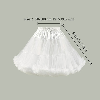Woman Tutu Skirt Petticoat Crinoline Underskirt Fluffy Pettidress Ladies Puffy Tutu White Luxury Skirt Wedding Dress Bottom Loli