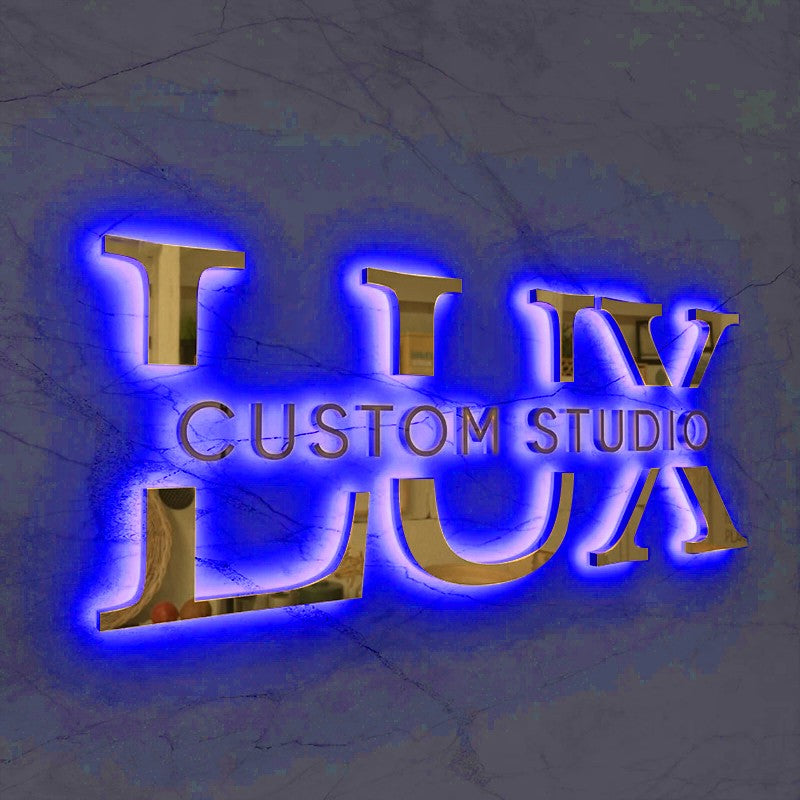 Custom Illuminated Backlit Sign Business Logo 3d Metal Letters Signage Stainless Steel Metal Sign Outdoor Signs Dropshipping