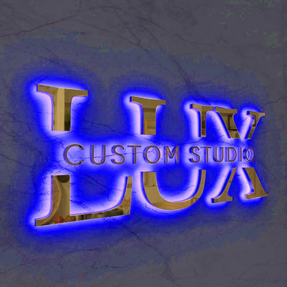 Custom Illuminated Backlit Sign Business Logo 3d Metal Letters Signage Stainless Steel Metal Sign Outdoor Signs Dropshipping