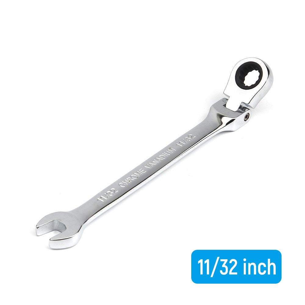 Jogo de chaves de catraca de tamanho imperial de 1/4 a 15/16 polegadas, de 1 peça, com cabeça flexível universal, ferramentas manuais para reparo de carros