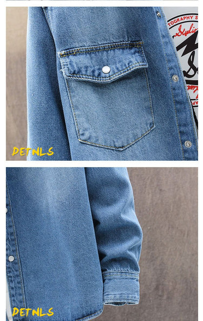 2025 Autumn New style high quality Denim shirts Men's fashion Casual Long Sleeve