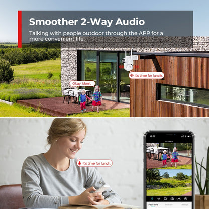 BESDER 6K 12MP Wifi Camera PTZ Dual Screen 8X Digital Zoom AI Auto Tracking Outdoor 8MP CCTV IP Camera Security Protection iCSee