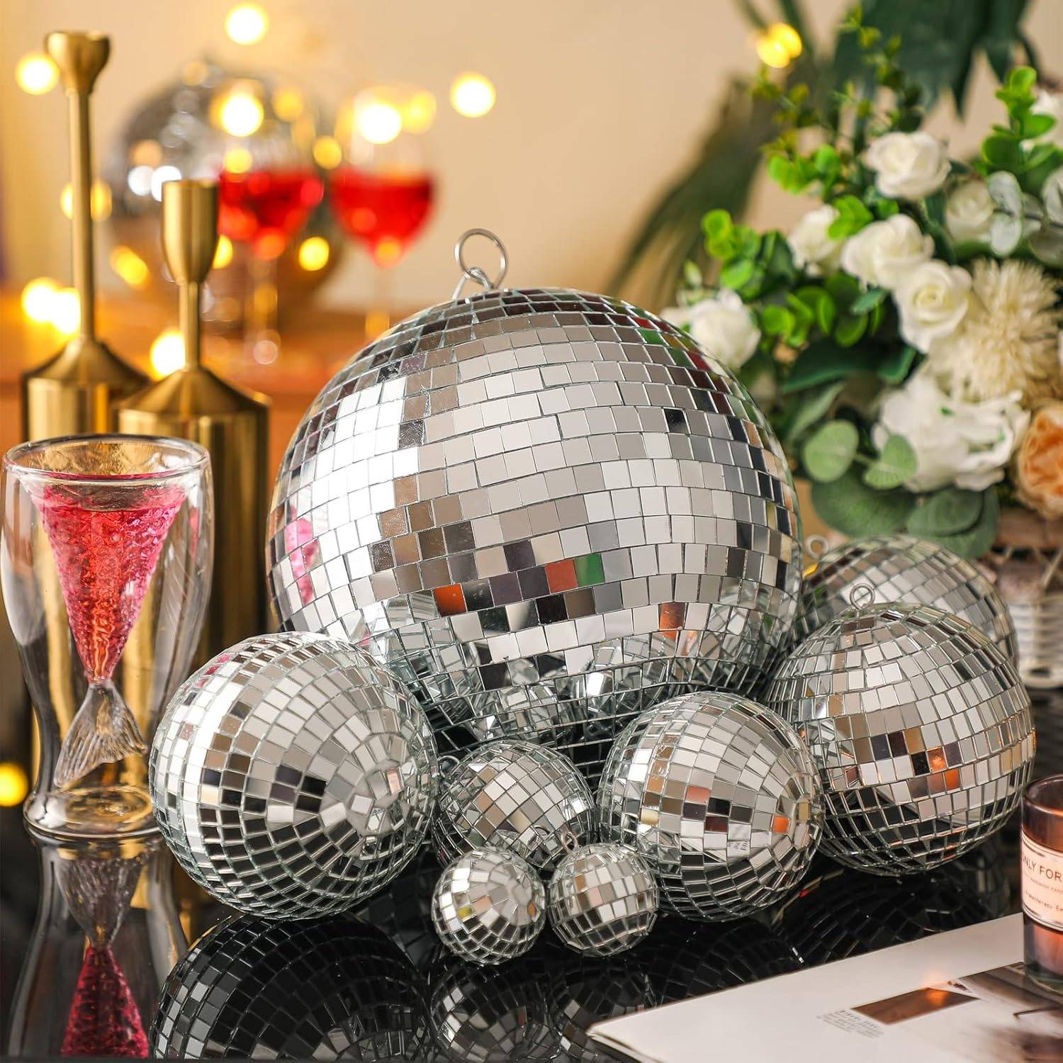 3-15cm Silver Ball Christmas Decoration Hanging Christmas Tree Pendant Ornament Party for Home Decor Xmas New Year Accessories