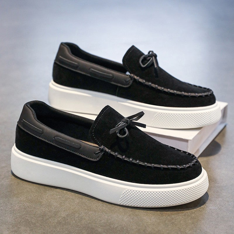 Designer Fashion British Style Flat Walking Shoes Casual Loafers Men Leather Shoes Luxury Dress Shoes Men Antiskid Driving Shoes