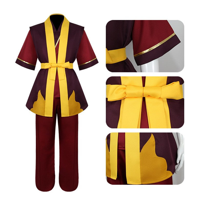 Anime live action Avatar The Last Airbender Prince Zuko Cosplay Costume Anime Custom Made Uniform Wig Halloween Party cosplay