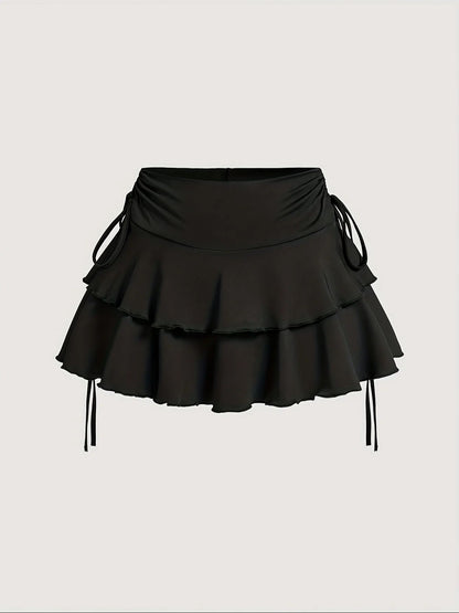 New fashion solid color casual versatile women's plus size skirt