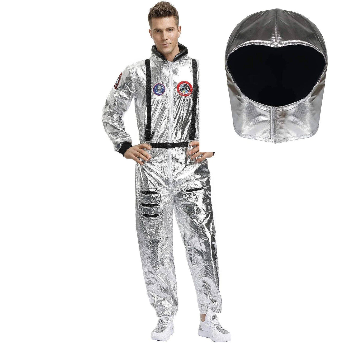 Astronaut Costume Spacesuit Silver Spaceman Men Women Space Suit Halloween Christmas Performance Spacesuit Costume Party Gift