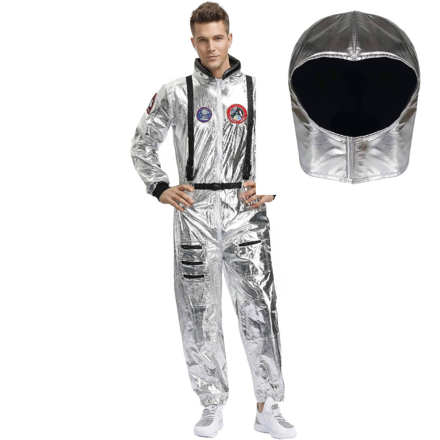 Astronaut Costume Spacesuit Silver Spaceman Men Women Space Suit Halloween Christmas Performance Spacesuit Costume Party Gift