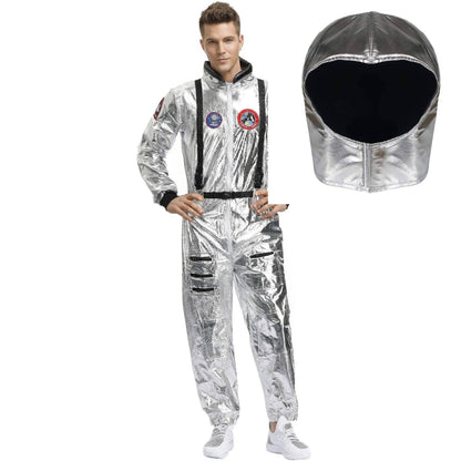 Astronaut Costume Spacesuit Silver Spaceman Men Women Space Suit Halloween Christmas Performance Spacesuit Costume Party Gift