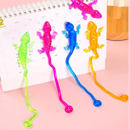 10/50PCS Rainbow Sticky Gecko Stress Relief Squeeze Sensory Toys Boys And Girls Birthday Party Favors Sticky Gecko Pinata Filler
