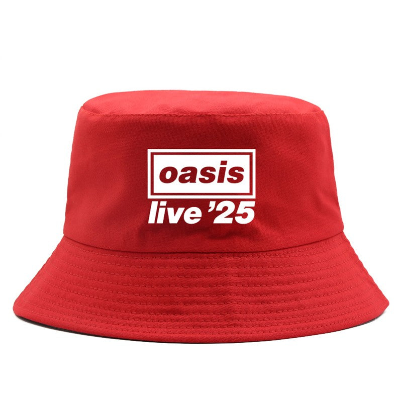 OASIS New 2025 Printed Cotton Bucket Hat Men Women Party Music Outdoor Fashion Panama Fisherman Hat Sun Beach Hat Wholesale