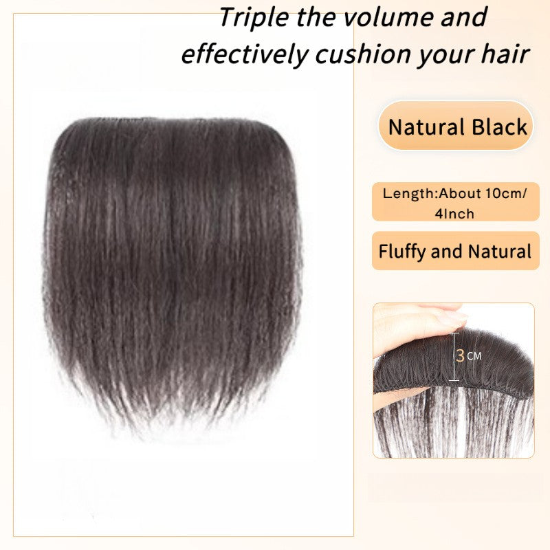 Extensão de Cabelo Invisível Sintética Presa com Grampos BB Franja Curta Reta Peruca para Mulheres Aumentar Volume do Cabelo