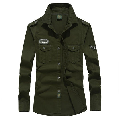 Spring Autumn Men Long Sleeve Cargo Polo Shirt Men Casual Fashion Cotton Shirt Men Tactic Military Embroidery Tops Plus Size 6XL