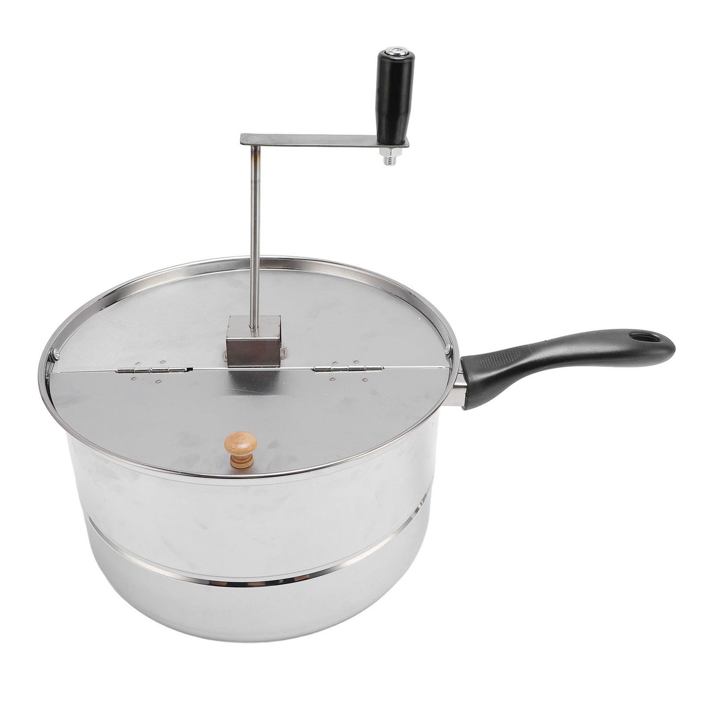 Stovetop Popcorn Maker Stainless Steel Popcorn Popper with Hand Crank Popcorn Pot for Gas Electric Heating