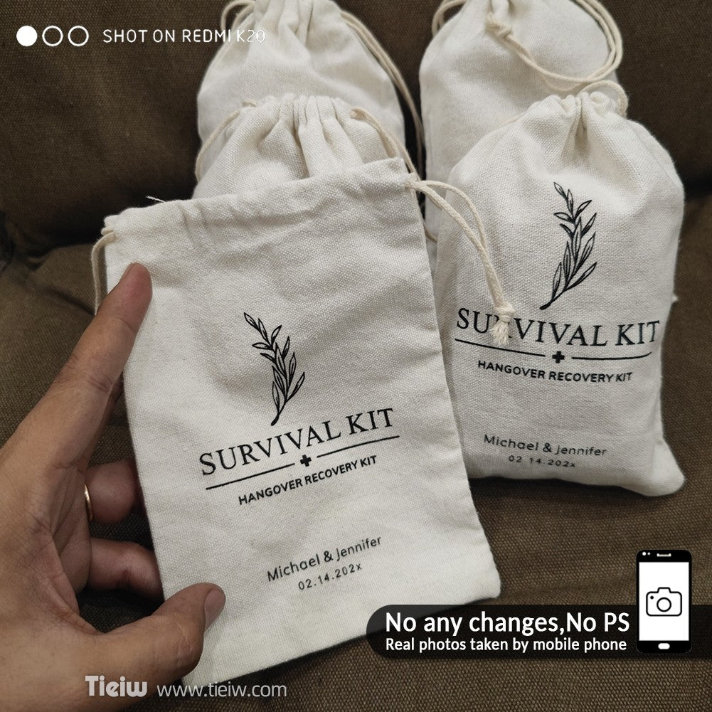 30pcs Personalized Hangover Kit Bags-Tieiw-Custom Wedding Favor Recovery Kit Pouches For Party Celebration Event Essentials Gift