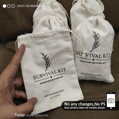 30pcs Personalized Hangover Kit Bags-Tieiw-Custom Wedding Favor Recovery Kit Pouches For Party Celebration Event Essentials Gift