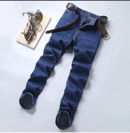 2025 New Spring Fashion Men's Jeans Business Casual Stretch Straight Denim Trousers Classic All Match Male Brand Clothing