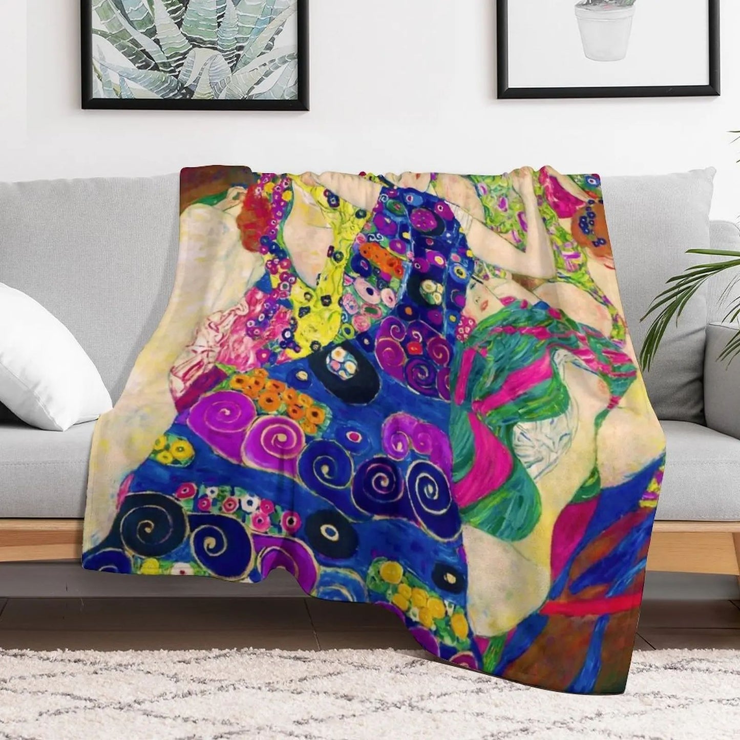 Manta Gustav Klimt Die Jungfrauen (As Virgens) Mantas Felpudas Para Cama Cobertores Decorativos