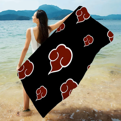 N-Naruto A-Akatsuki Anime Beach Swimming Towel Soft Absorbent Washcloth Children's Gifts for Kids Travel Camping Gym