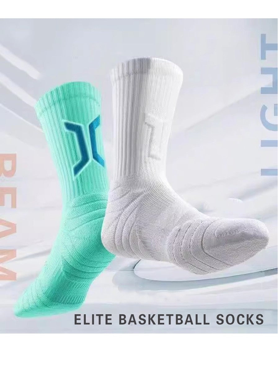 1/3 pairs professional men's basketball socks with thick towel bottom breathable sports socks men's long badminton socks