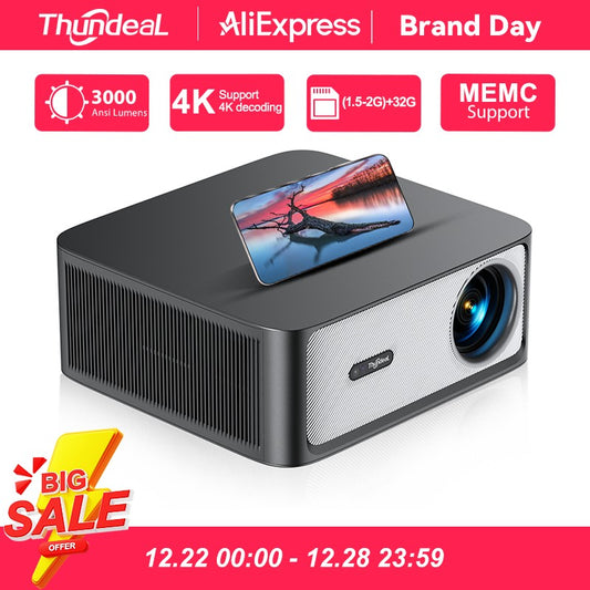 Projetor Portátil ThundeaL TD98Pro 2K 4K Full HD para Filmes e Jogos TD98 Pro 2G 32G Home Theater de Vídeo WiFi Projetor Android