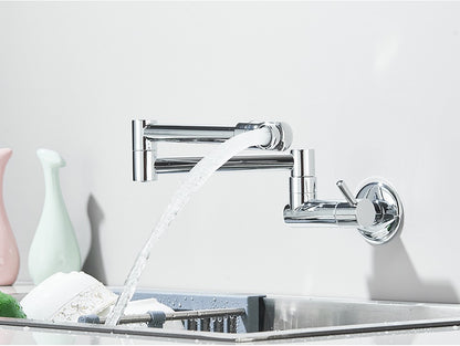 Brushed Gold Rotated Kitchen Sink Faucet Cold Water Tap Brass Basin Sink Swivel Faucets Wall Mounted Faucet