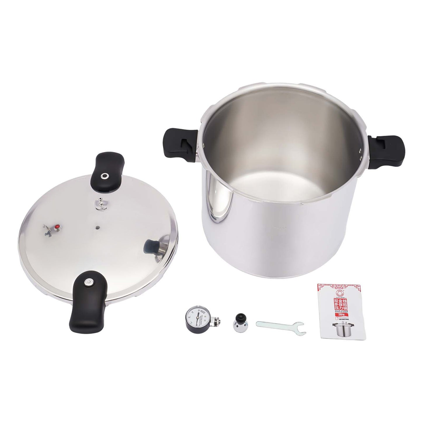 23 Quart 22L 90kpa Pressure Canner and Cooker with Pressure Gauge 10PSI Explosion Proof Safety Valve Extra-Large Size