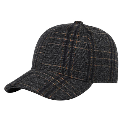 BOTVELA Men's Wool Tweed Baseball Cap Casual Style Soft Adjustable Unstructured Hat