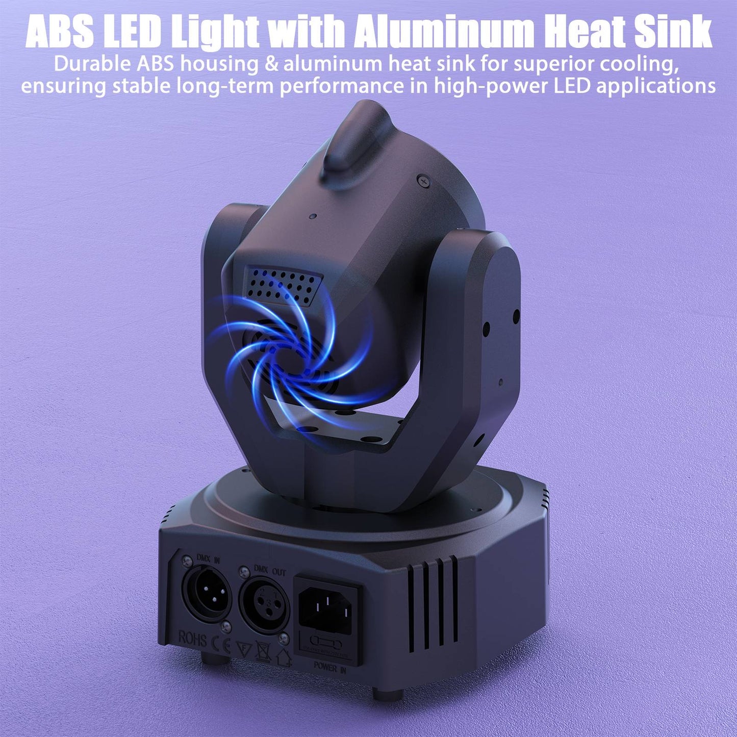 U'King Mini 30W Beam Pattern Moving Head Light RGB DMX Sound Activated Strobe Effect Stage Light for DJ Disco Party Christmas