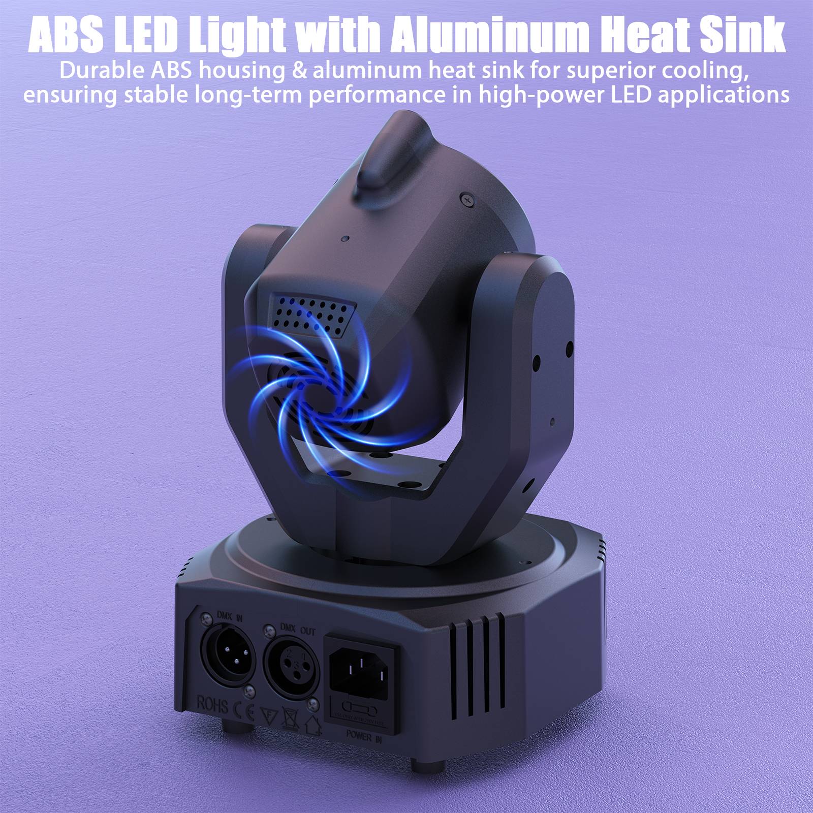 U'King Mini 30W Beam Pattern Moving Head Light RGB DMX Sound Activated Strobe Effect Stage Light for DJ Disco Party Christmas