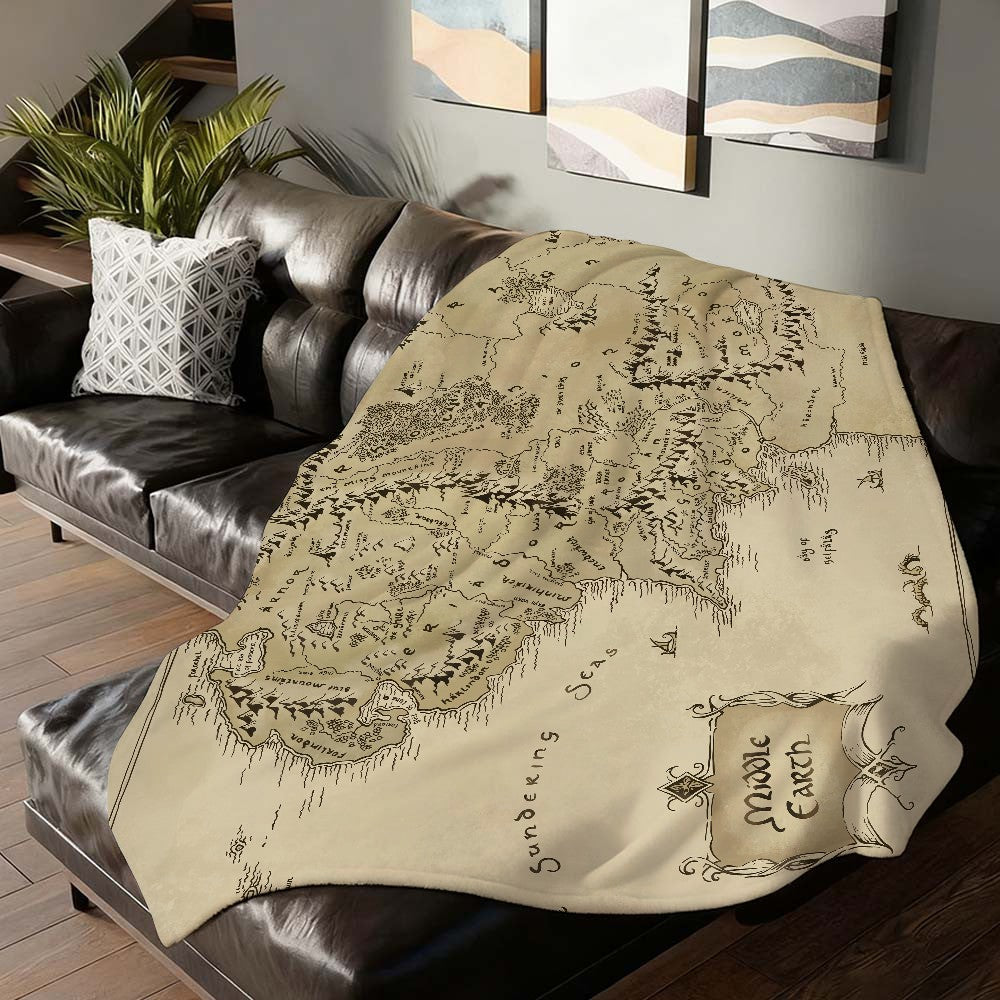 Middle Earth Map -Lords Of The R-Rings Blanket Soft and Skin Friendly For Couch Bed Napping Bedspread All Seasons Comforter