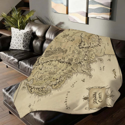 Middle Earth Map -Lords Of The R-Rings Blanket Soft and Skin Friendly For Couch Bed Napping Bedspread All Seasons Comforter