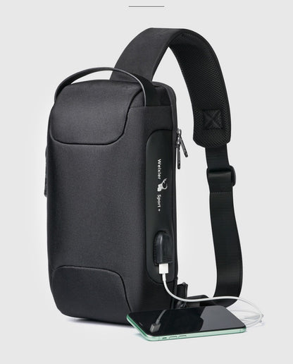 2023 Men's Chest Bag Waterproof Crossbody Bag Multifunction Anti-theft Travel Bags Shoulder Bag Male USB Charging Pouch for Man
