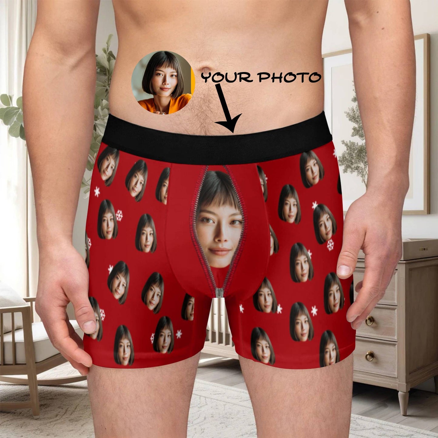 Personalized Face Photo Underwear Custom Boxer Briefs Custom Men Valentine's Day Gift For Husband Anniversary Gift for Dad