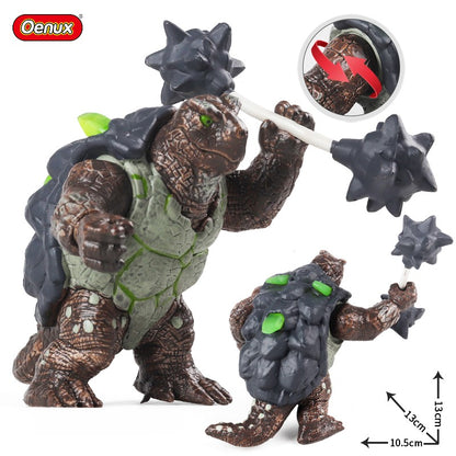Oenux Simulação Dinossauro Dragão Tartarugas Touro de Fogo Orangotango Golem de Magma Modelo Animal Figuras de Ação Coleção de PVC Brinquedo Infantil Presente
