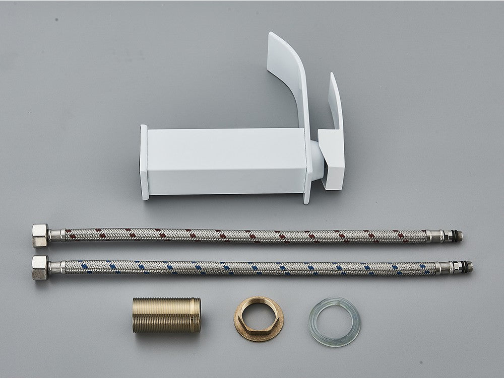 Brushed Golden Basin Faucets Elegant Waterfall Bathroom Sink Faucet Single Lever Hole Deck Mount Brass  Mixer Taps