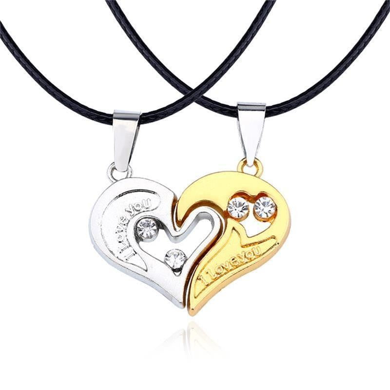 Eu Te Amo Melhores Amigos Colar de Casal Jóias Quebra-Cabeça BFF Chave Fechadura Tai Chi Coração Pingentes Colares para Mulheres Homens Presente Collier