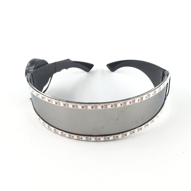 Led Glasses NightClub Masquerade Concert Club Neon Accessories Cool Vogue Flashing LED Futuristic Glasses Men Metal Cool Glasses