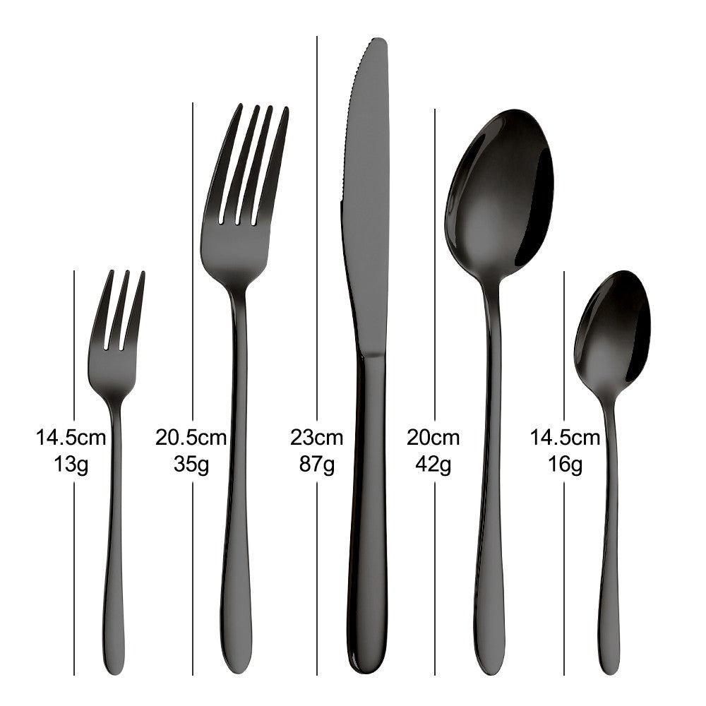 30/35/40 Peças Talheres Ocidentais Aço Inoxidável Preto Conjunto de Talheres Elegante Conjunto de Jantar Espelho Faca Garfo Colher Utensílios de Cozinha