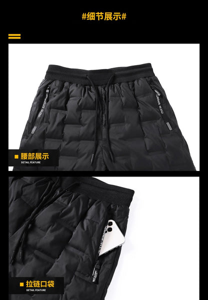 Calças Masculinas Plus Size L-8GG Patos Pena de Ganso Inverno À Prova de Vento Térmicas Calças Grossas de Inverno para Homens pantalones hombre PT-586