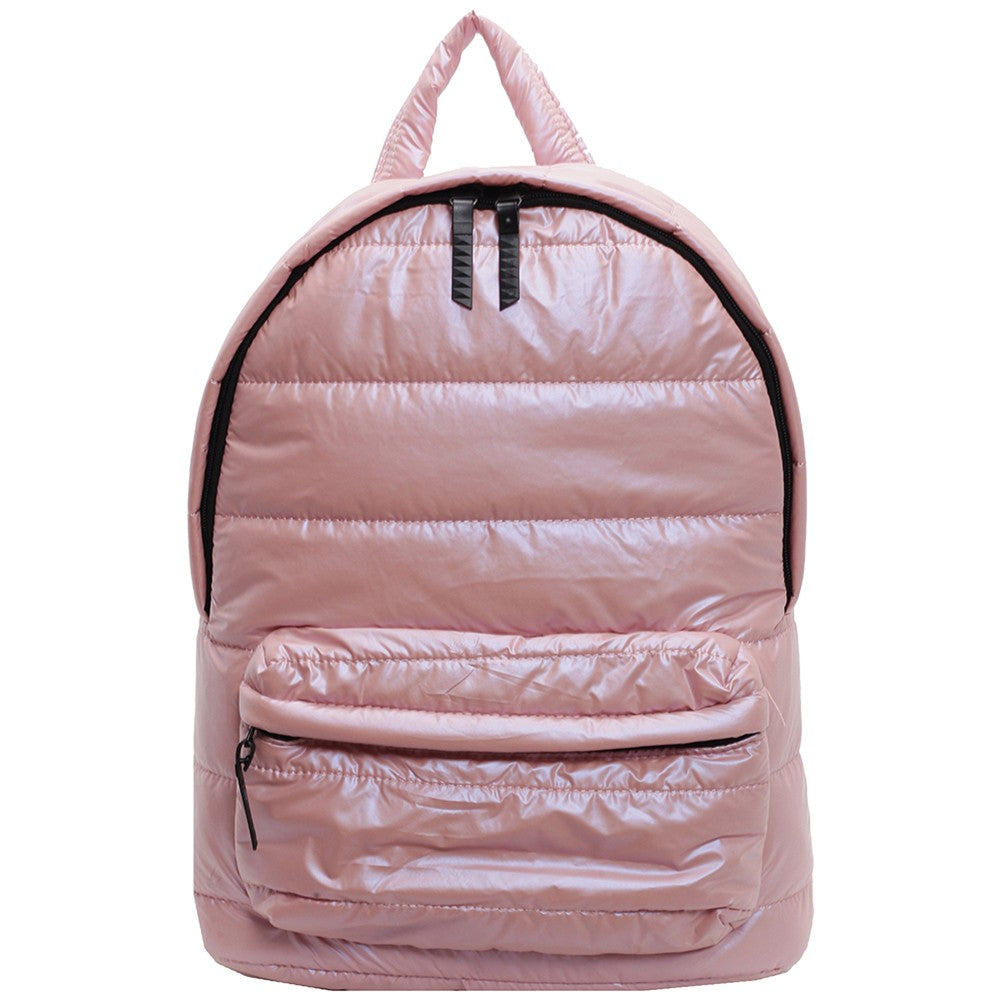 Winter Puffer Students School Bags Large Capacity Down Padded Backpack Solid Color Casual Bookbag Adjustable Strap Teen Rucksack