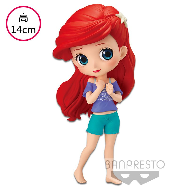 Bandai Disney A Pequena Sereia Anime Qposket Personagens Ariel Linha Glitter Boneco de Ação Modelo Colecionável Brinquedos Presente de Aniversário