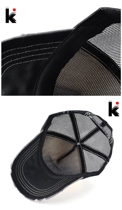 Fashion Unisex Patch Bones Wolf Embroidery Hip Hop Hats Breathable Mesh Baseball Caps Men Women Casquette Summer Trucker Gorras