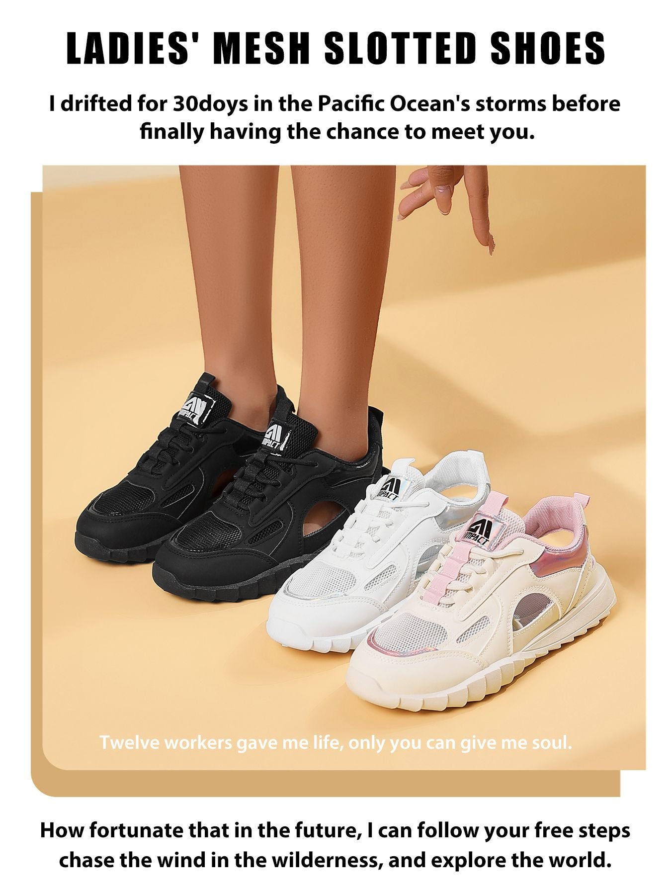 Women's Breathable Thick-Sole Casual Sneakers, Durable Outdoor Running/Walking Shoes with Fashion Design for Gym & Daily Wear