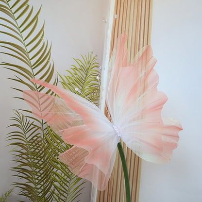 1/2/4pcs 50cm 3D Gradient Silk Butterfly,Wavy Petal Edge,Glitter Org Layered,for Wedding/Party/Photo Gift