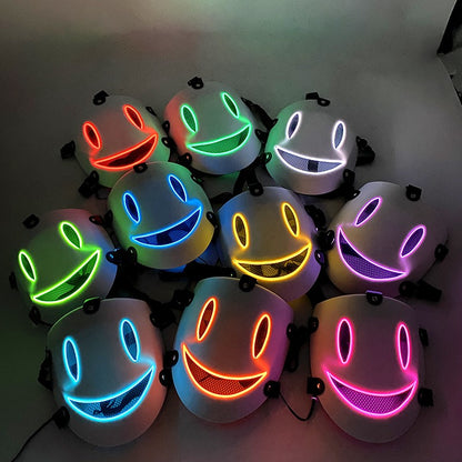 Anime High Rise Invasion Sniper LED Light up Mask Japanese Killer Japanese White Masks Carnival  Halloween Party Costume Props