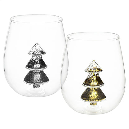 Óculos de Natal Copos Antiderrapante Árvore de Natal Dentro Caneca Taças de Vinho Xícaras de Café Beber Café Leite Caneca Presente para Amantes
