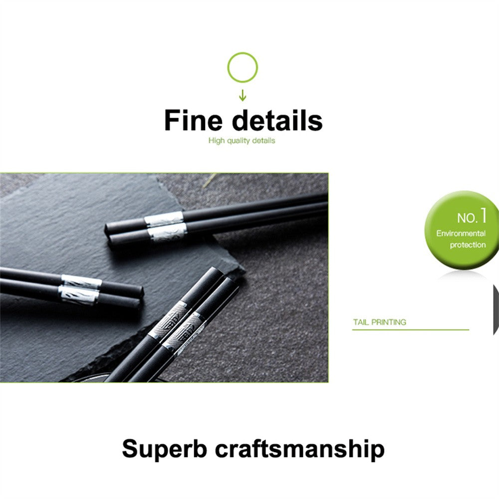 1 Pair Chinese style chopsticks tableware food stick alloy Catering utensils sushi sticks Non-slip Household Kitchen Utensils