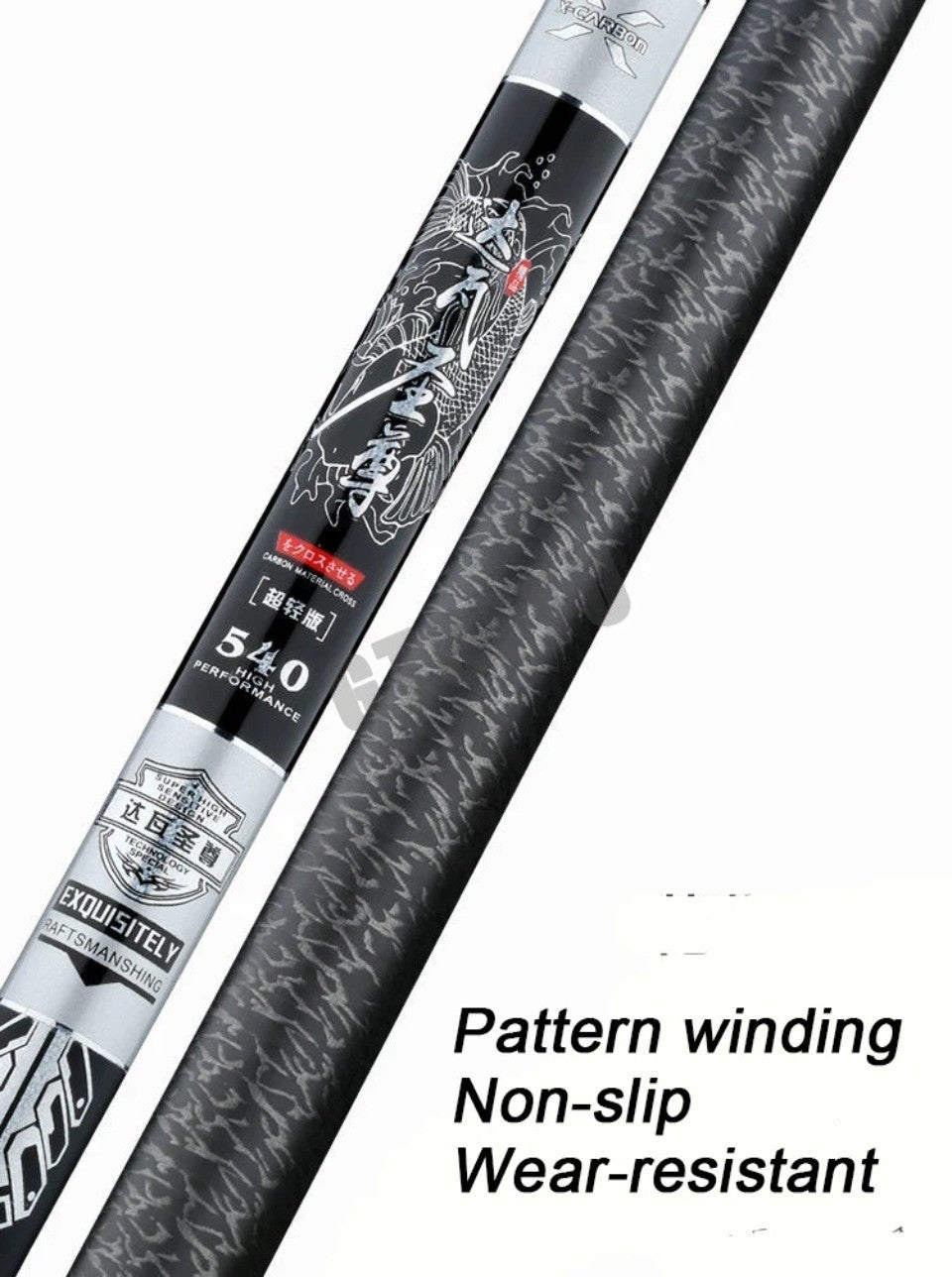 Conjunto Ultraleve de Vara de Pesca e Carretilha Oca de Múltiplas Posições de Alto Carbono Variável 4.5-10M Super Rígida para Rio