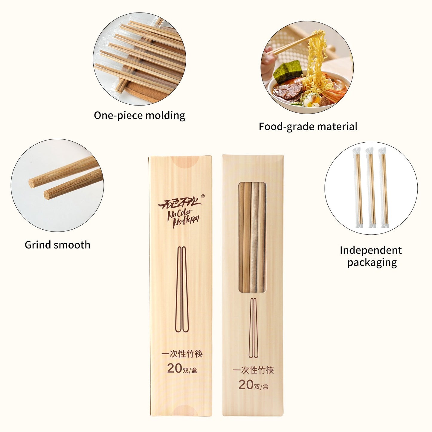 10/20 Pares de Hashis de Bambu Descartáveis Pacote Individual Comida Bastão Natural Louça China Casa Restaurante Cozinha